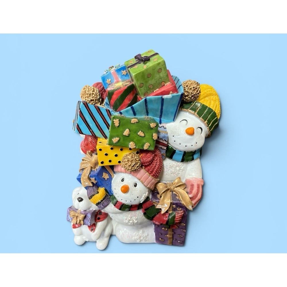 Fitz & Floyd Frosty Folks Snowman Family Musical Toyland‎ Tune Christmas Vintage
